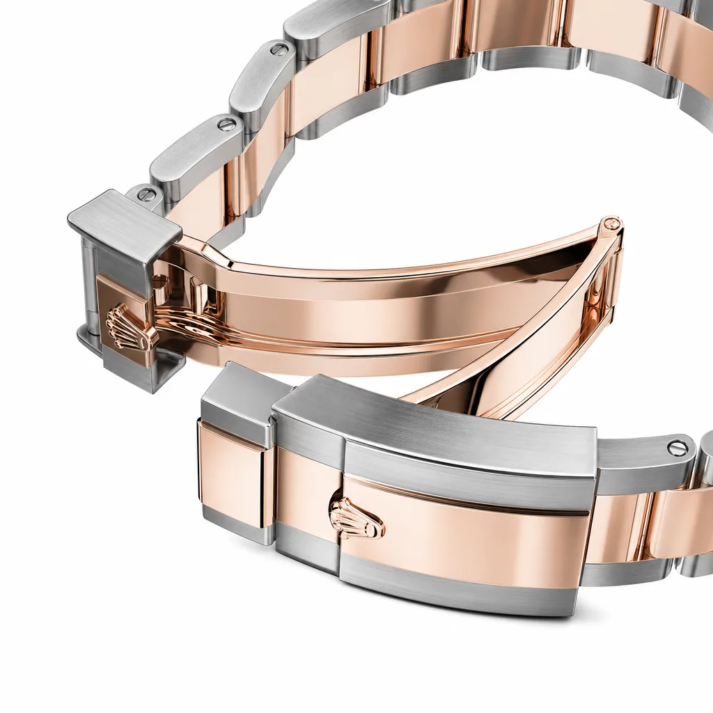 Rolex Yacht-Master m268621-0003 37mm Calibre 2236 Chocolate / Two-Tone Cerachrom Bezel 18K Everose Gold AI 头图 3 - 表扣表链 [ai-shot:bracelet-clasp]