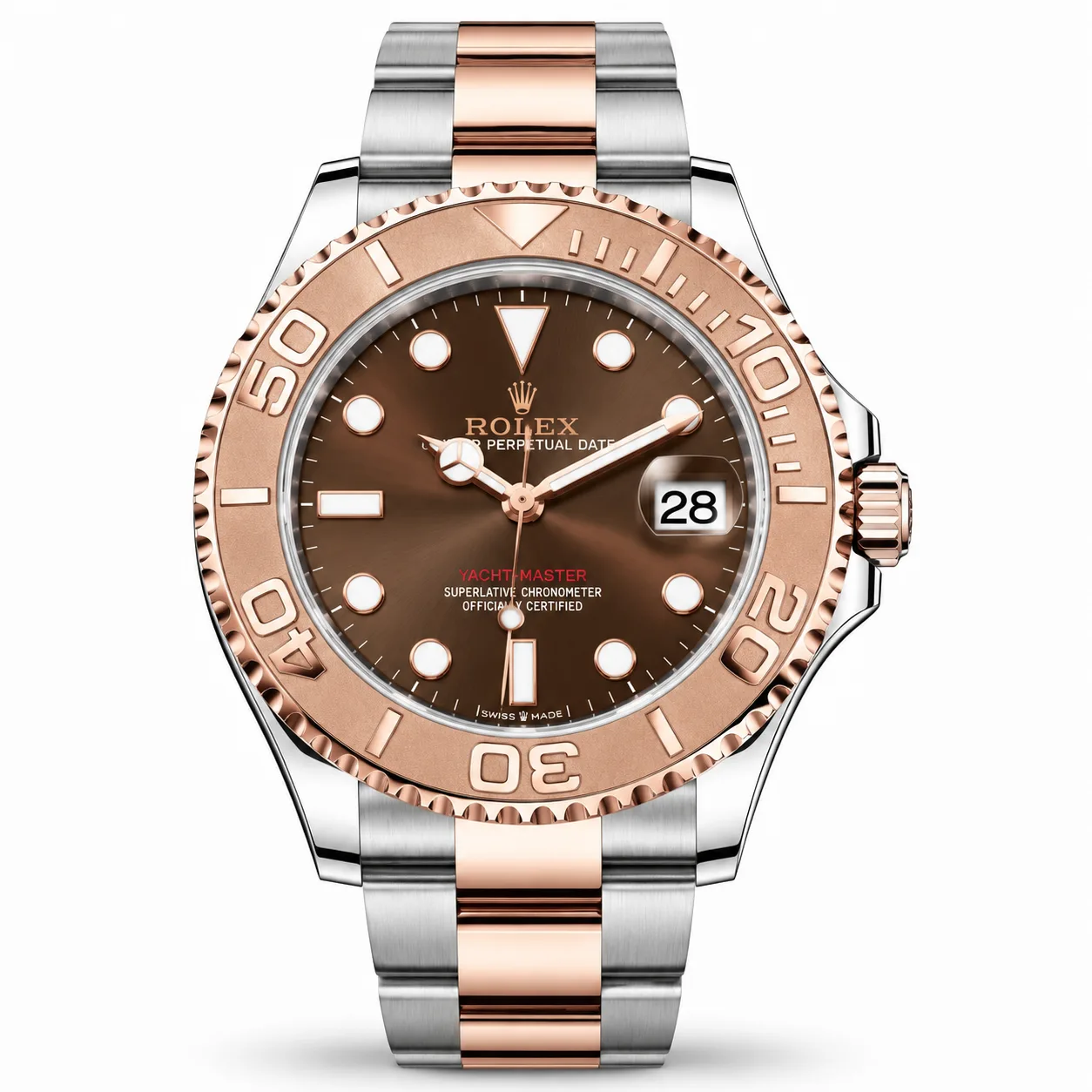 Rolex Yacht-Master m268621-0003 37mm Calibre 2236 Chocolate / Two-Tone Cerachrom Bezel 18K Everose Gold AI 头图 1 - 白底全貌 [ai-shot:full-white]