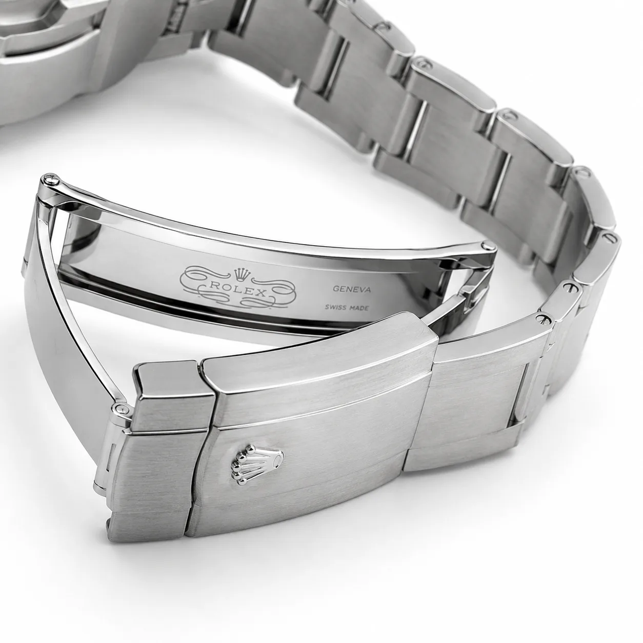 Rolex Oyster Perpetual m124300-0004 41mm Calibre 3230 Yellow / Smooth Bezel 904L Stainless Steel AI 头图 3 - 表扣表链 [ai-shot:bracelet-clasp]