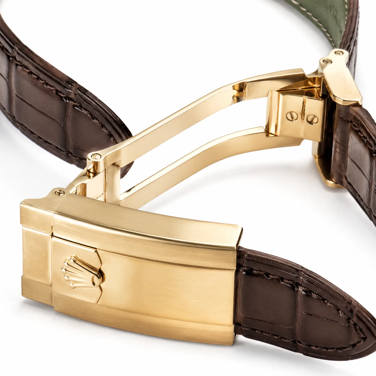 Rolex 1908 m52508-0006 39mm Calibre 7140 White / Fluted Bezel 18K Yellow Gold AI 头图 3 - 表扣表链 [ai-shot:bracelet-clasp]