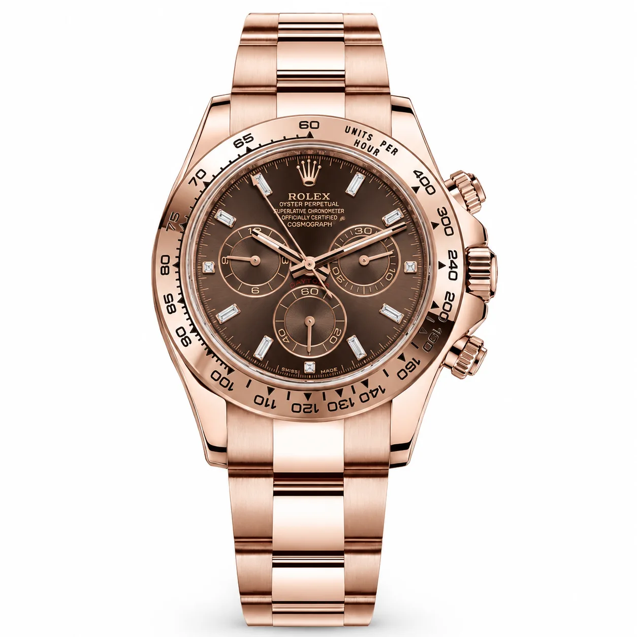 Rolex Cosmograph Daytona m116505-0017 40mm Calibre 4130 Chocolate / Everose Gold Bezel 18K Everose Gold AI 头图 1 - 白底全貌 [ai-shot:full-white]