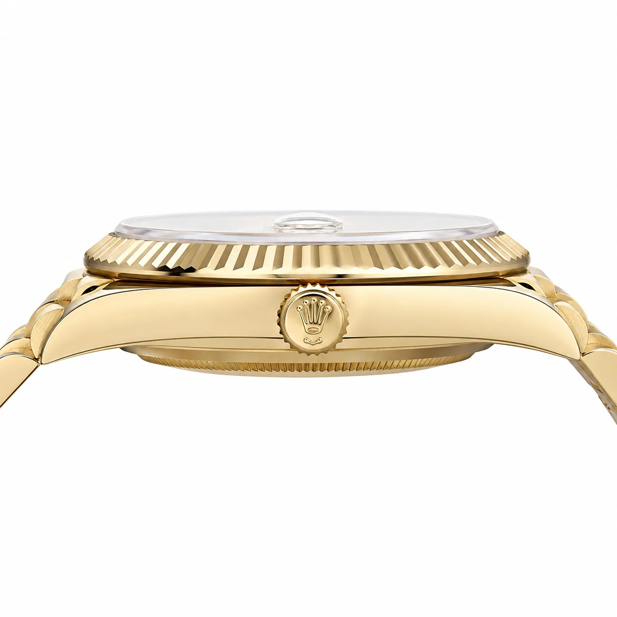 Rolex Day-Date m228238-0002 40mm Calibre 3255 Champagne / Fluted Bezel 18K Yellow Gold AI 头图 2 - 侧面细节 [ai-shot:side-detail]