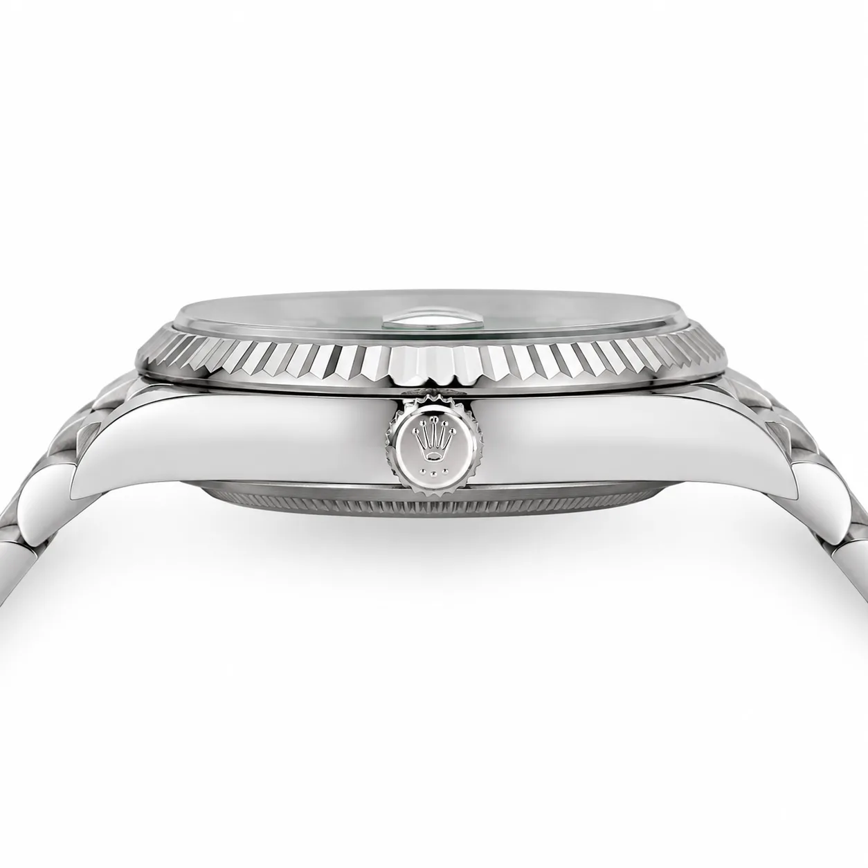 Rolex Day-Date M228239-0033 Cal.3255 Green Dial Fluted Bezel AI 头图 2 - 侧面细节 [ai-shot:side-detail]