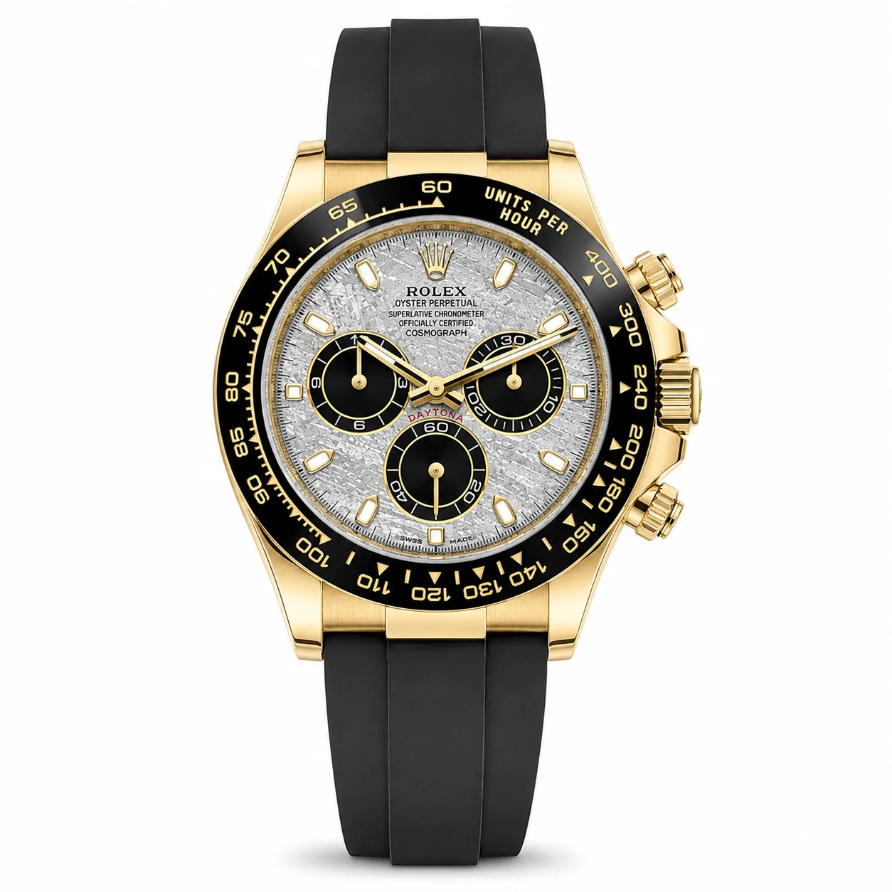 Rolex Cosmograph Daytona m116518ln-0076 40mm Calibre 4130 Black / Black Cerachrom Bezel 18K Yellow Gold AI 头图 1 - 白底全貌 [ai-shot:full-white]