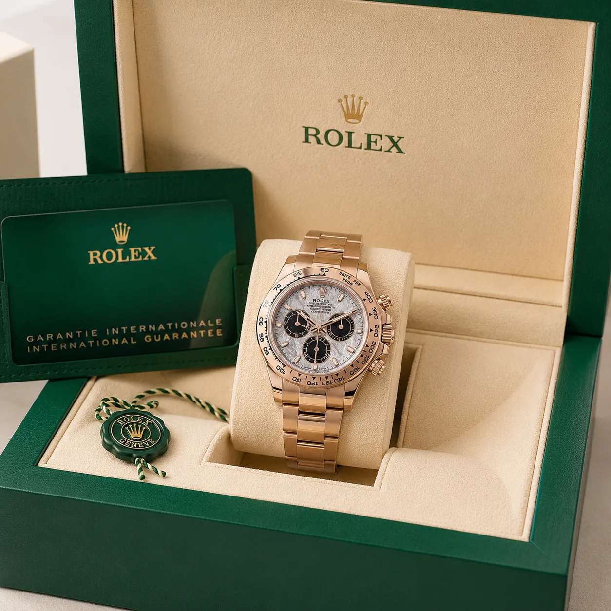 Rolex Cosmograph Daytona m116505-0014 40mm Calibre 4130 Everose / Everose Gold Bezel 18K Everose Gold AI 头图 5 - 包装盒 [ai-shot:box-shot]