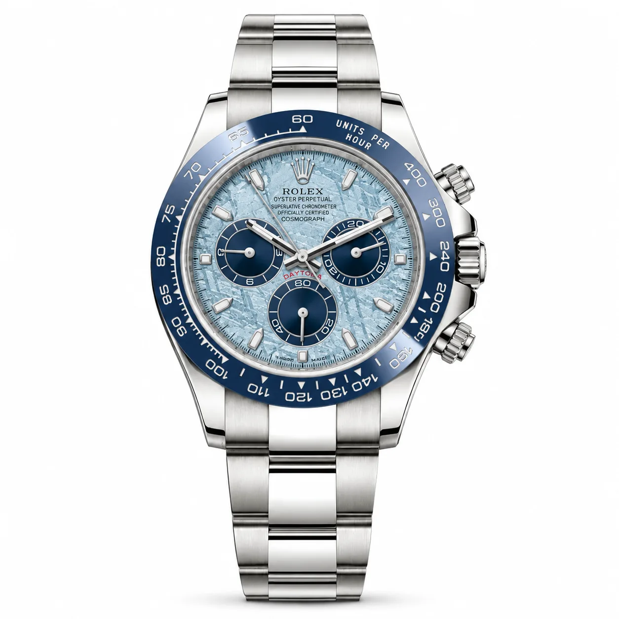 Rolex Cosmograph Daytona m116509-0073 40mm Calibre 4130 Blue / Blue Cerachrom Bezel 18K White Gold AI 头图 1 - 白底全貌 [ai-shot:full-white]