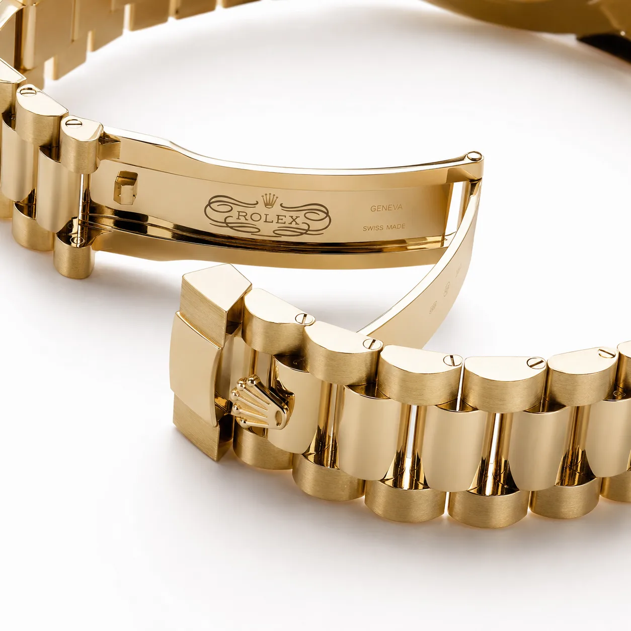 Rolex Day-Date m228398tbr-0039 40mm Calibre 3255 Green / Diamond-Set Bezel 18K Yellow Gold AI 头图 3 - 表扣表链 [ai-shot:bracelet-clasp]