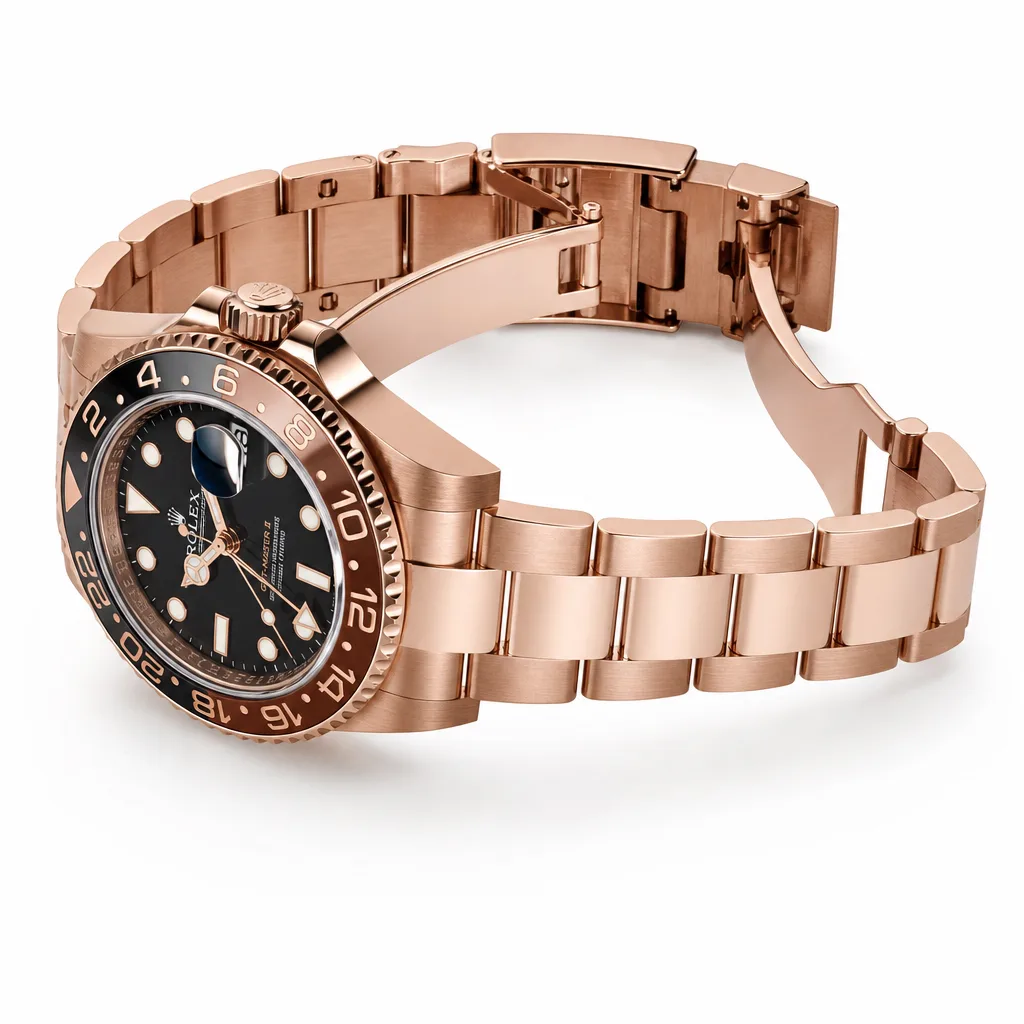 Rolex GMT-Master II M126715CHNR-0002 40mm Black Dial Cerachrom Bezel 18K Everose Gold AI 头图 3 - 表扣表链 [ai-shot:bracelet-clasp]