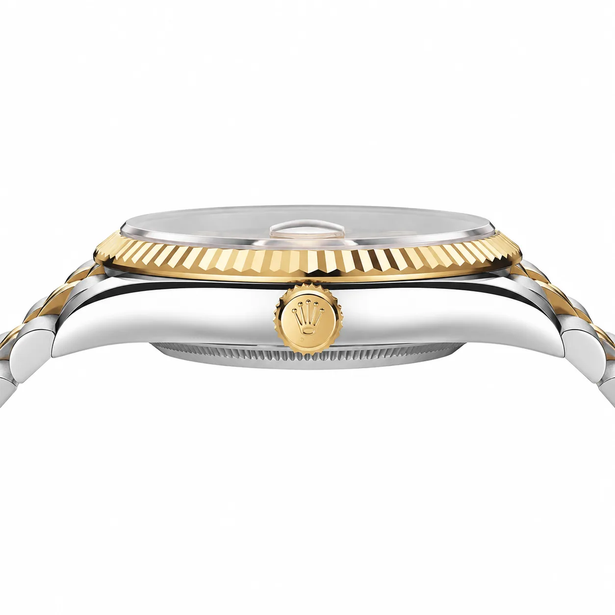 Rolex Datejust M126233-0039 36mm Calibre 3235 Blue / Fluted Bezel 904L Stainless Steel and 18K Yellow Gold AI 头图 2 - 侧面细节 [ai-shot:side-detail]
