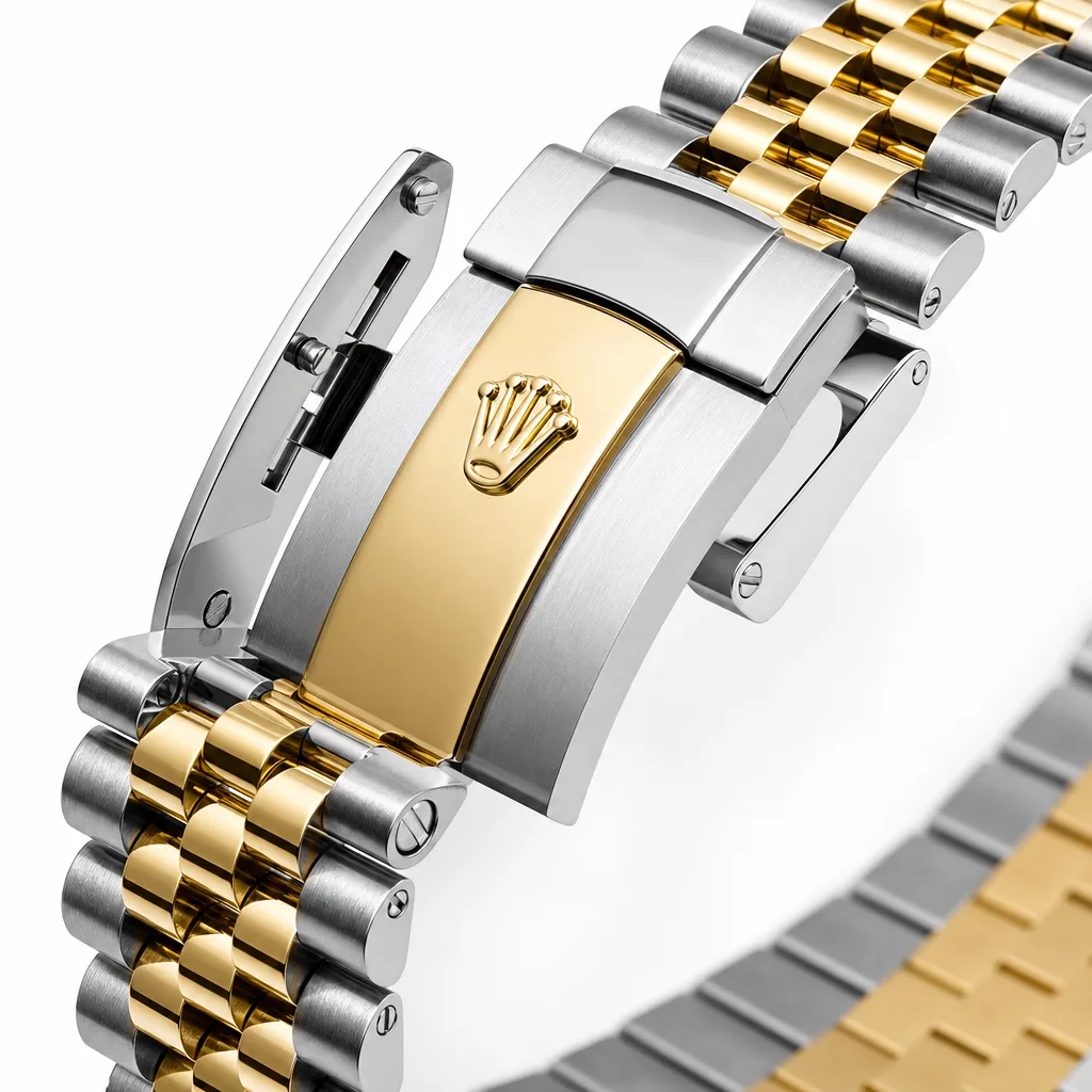 Rolex Datejust m126303-0012 41mm Silver Dial Fluted Bezel 904L Stainless Steel and 18K Yellow Gold AI 头图 3 - 表扣表链 [ai-shot:bracelet-clasp]