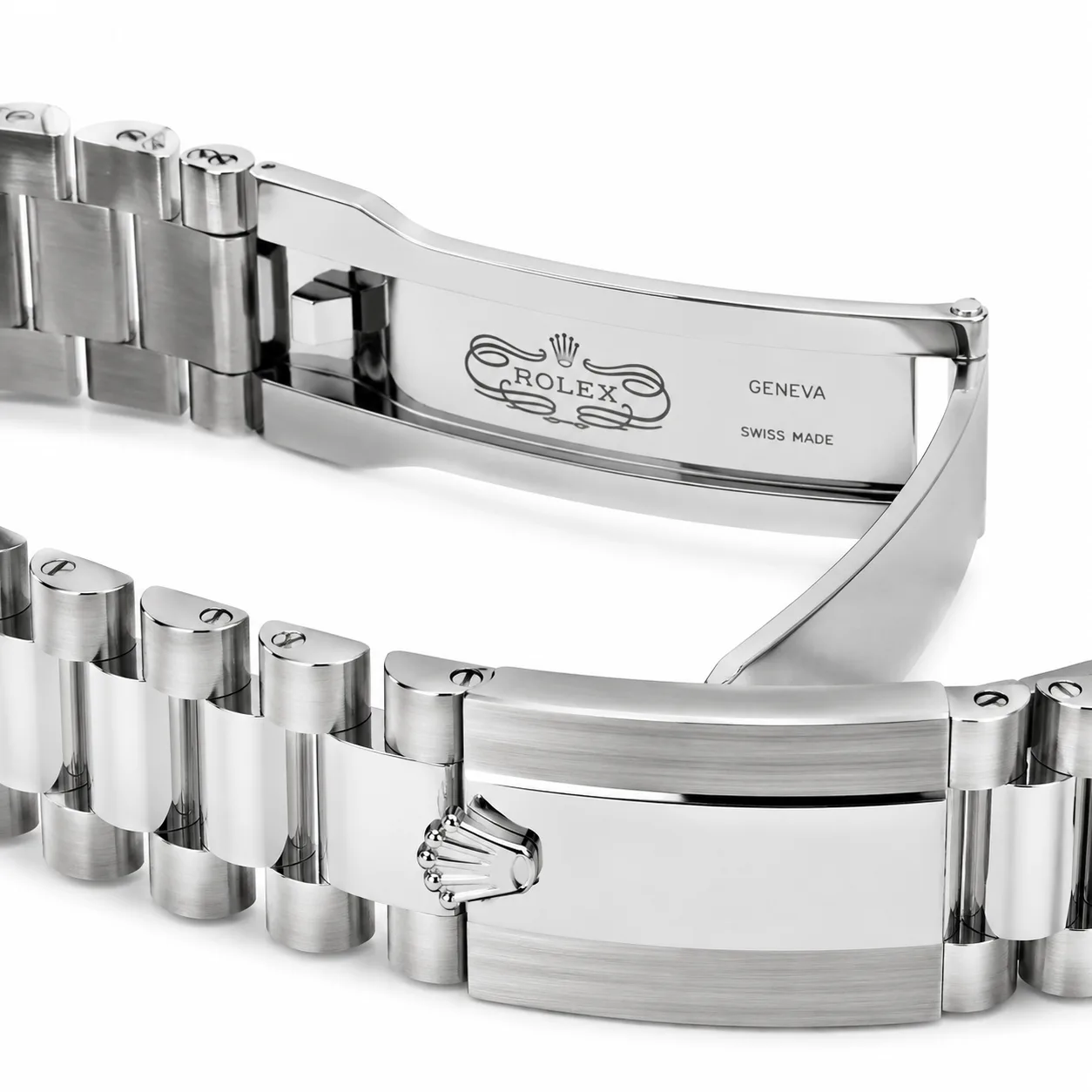 Rolex Day-Date m228239-0078 40mm Silver Dial Fluted Bezel 18K White Gold AI 头图 3 - 表扣表链 [ai-shot:bracelet-clasp]