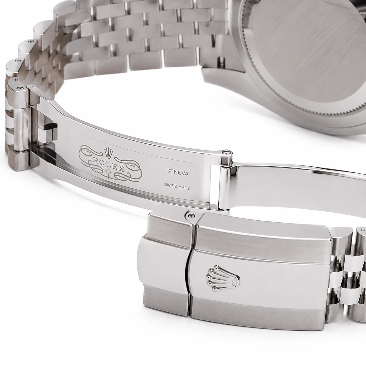Rolex Datejust m126334-0026 41mm Blue Dial Fluted Bezel 904L Stainless Steel and 18K White Gold AI 头图 3 - 表扣表链 [ai-shot:bracelet-clasp]