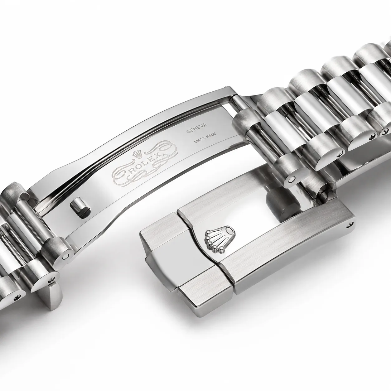 Rolex Day-Date m228236-0026 40mm Ice Blue Dial Fluted Bezel 950 Platinum AI 头图 3 - 表扣表链 [ai-shot:bracelet-clasp]