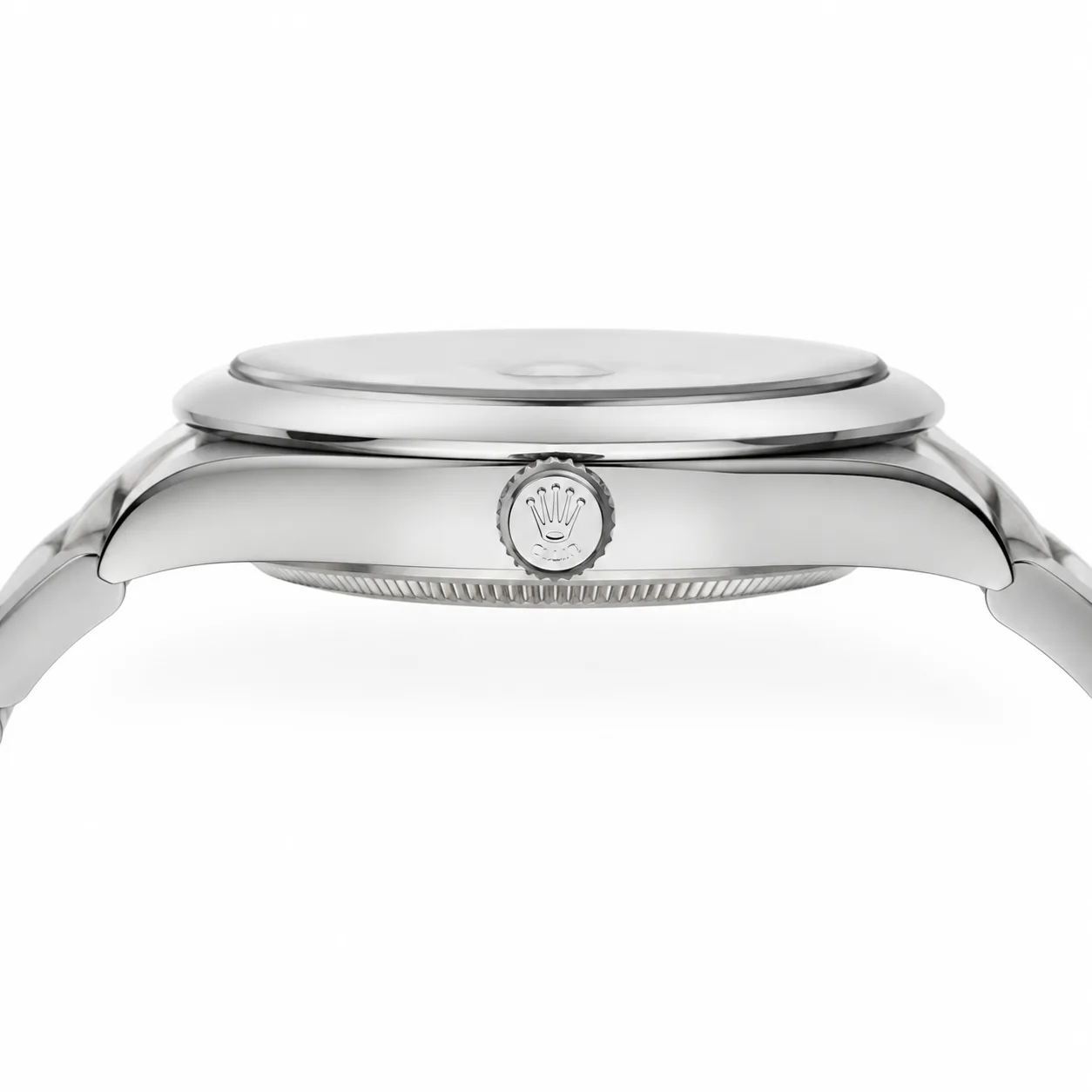 Rolex Oyster Perpetual m126300-0007 41mm Silver Dial Smooth Bezel AI 头图 2 - 侧面细节 [ai-shot:side-detail]