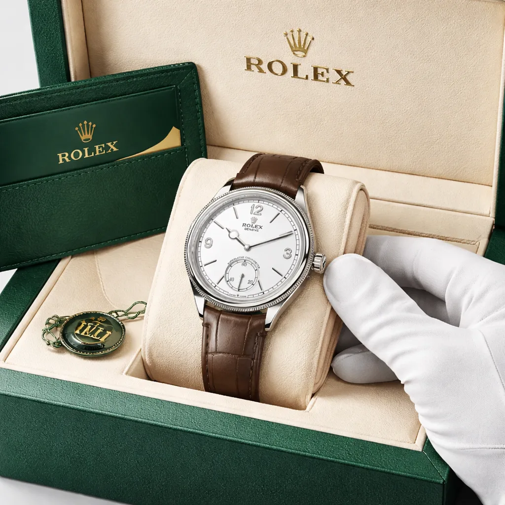 Rolex 1908 m52509-0006 39mm Silver Dial Fluted Bezel 18K White Gold AI 头图 5 - 包装盒 [ai-shot:box-shot]