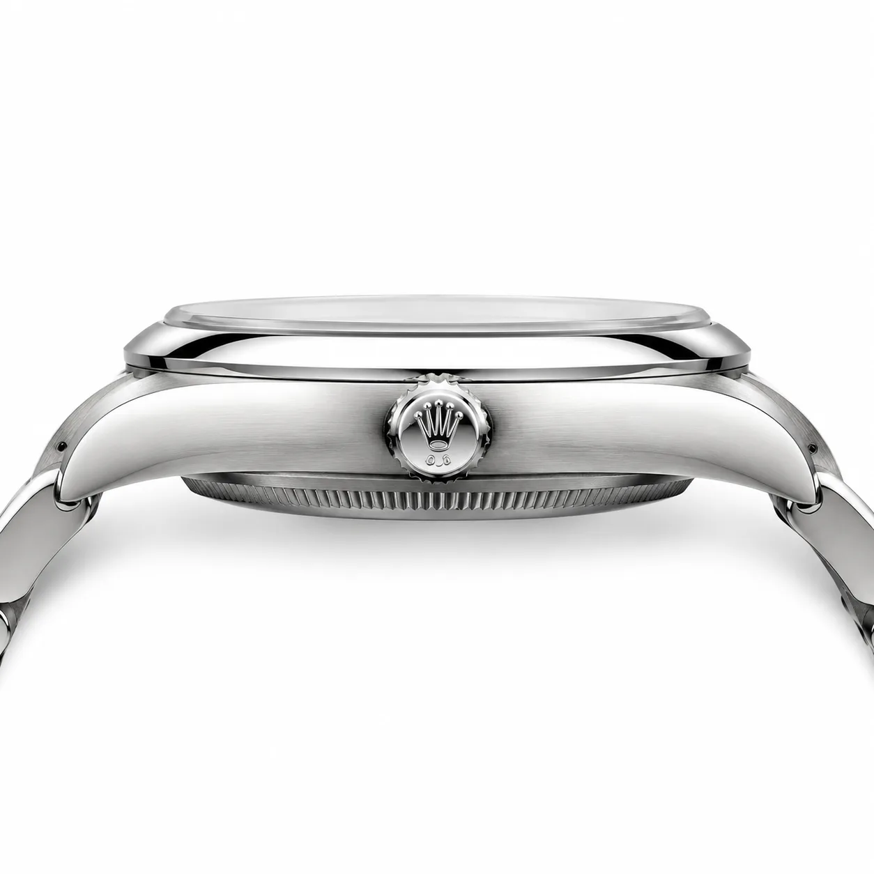 Rolex Oyster Perpetual m126000-0001 36mm Silver Dial Smooth Bezel AI 头图 2 - 侧面细节 [ai-shot:side-detail]