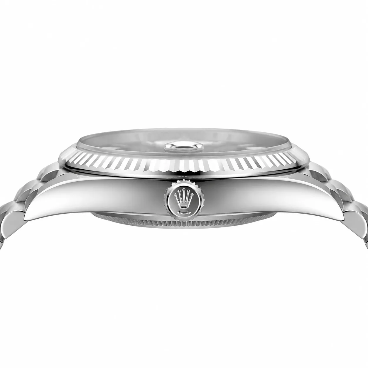 Rolex Day-Date m228236-0004 40mm Black Dial Fluted Bezel 950 Platinum AI 头图 2 - 侧面细节 [ai-shot:side-detail]