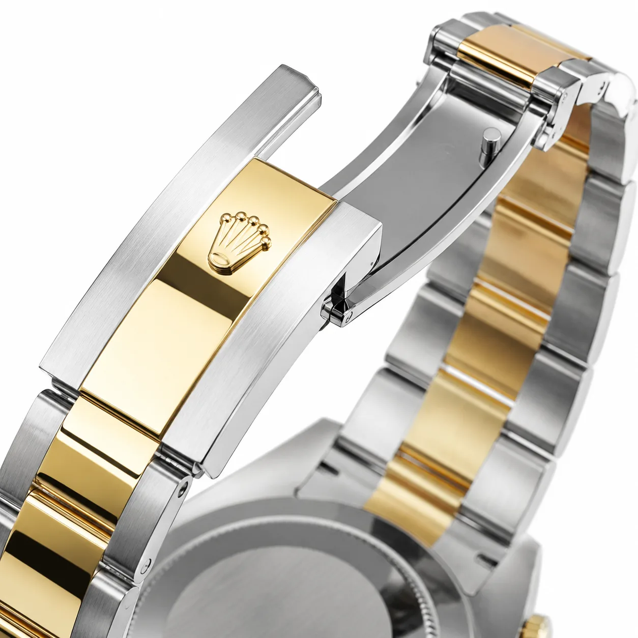Rolex Datejust m126333-0013 41mm Calibre 3235 Champagne / Fluted Bezel 904L Stainless Steel and 18K Yellow Gold AI 头图 3 - 表扣表链 [ai-shot:bracelet-clasp]