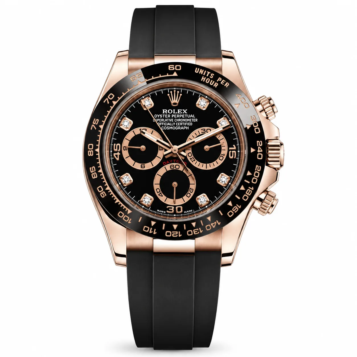 Rolex Cosmograph Daytona m116515ln-0057 40mm Calibre 4130 Black / Black Cerachrom Bezel 18K Everose Gold AI 头图 1 - 白底全貌 [ai-shot:full-white]