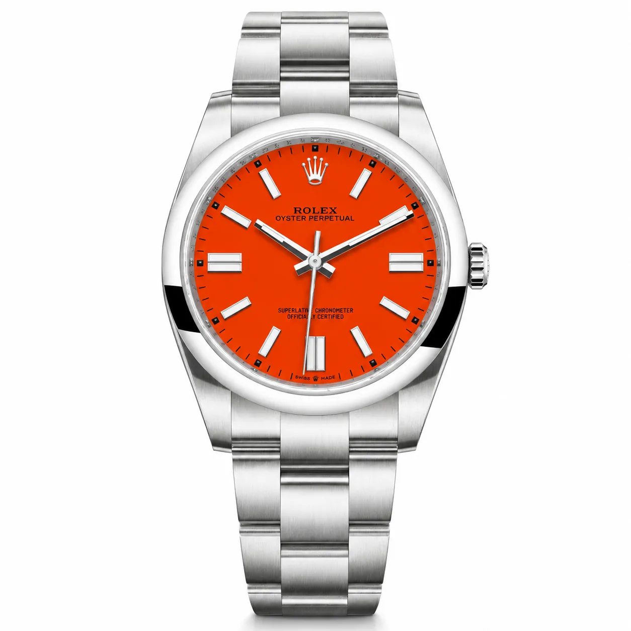 Rolex Oyster Perpetual m124300-0007 41mm Calibre 3230 Bright Blue / Smooth Bezel 904L Stainless Steel AI 头图 1 - 白底全貌 [ai-shot:full-white]