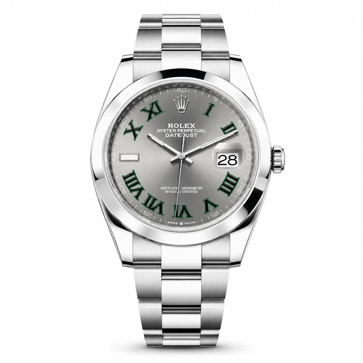 Rolex Datejust m126300-0013 41mm Silver Dial Smooth Bezel AI 头图 1 - 白底全貌 [ai-shot:full-white]