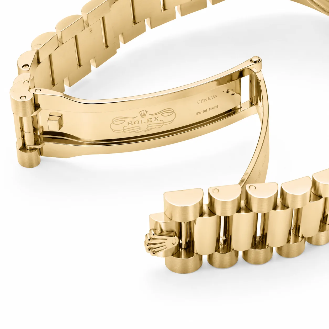 Rolex Day-Date m228398tbr-0001 40mm Calibre 3255 White / Diamond-Set Bezel 18K Yellow Gold AI 头图 3 - 表扣表链 [ai-shot:bracelet-clasp]