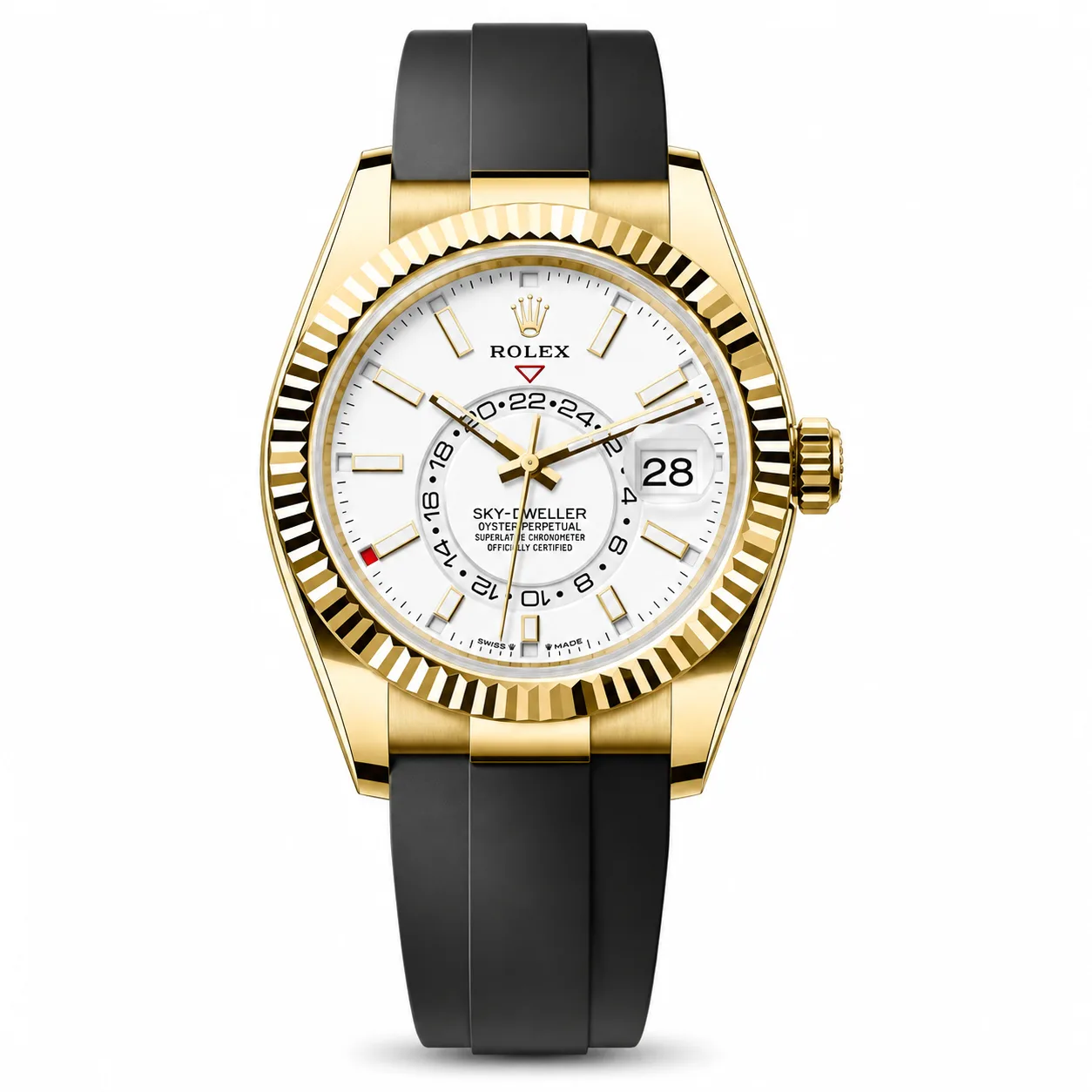 Rolex Cosmograph Daytona m336238-0003 40mm White Dial Tachymeter Bezel 18K Yellow Gold AI 头图 1 - 白底全貌 [ai-shot:full-white]