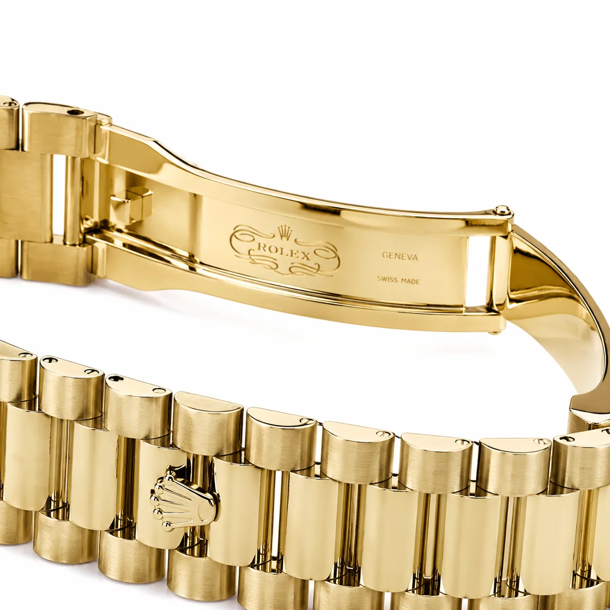 Rolex Day-Date m228398tbr-0038 40mm Calibre 3255 Green / Diamond-Set Bezel 18K Yellow Gold AI 头图 3 - 表扣表链 [ai-shot:bracelet-clasp]