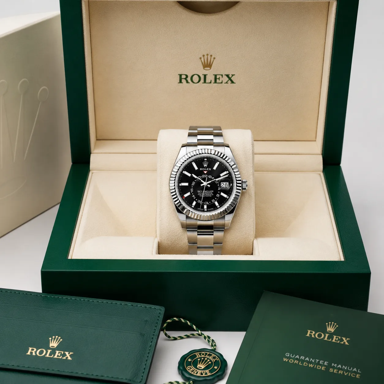 Rolex Cosmograph Daytona m336934-0001 40mm Black Dial Diamond-Set Bezel 18K White Gold AI 头图 5 - 包装盒 [ai-shot:box-shot]
