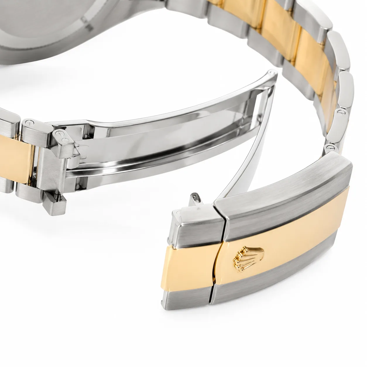 Rolex Datejust m126333-0021 41mm Calibre 3235 Black / Fluted Bezel 904L Stainless Steel and 18K Yellow Gold AI 头图 3 - 表扣表链 [ai-shot:bracelet-clasp]