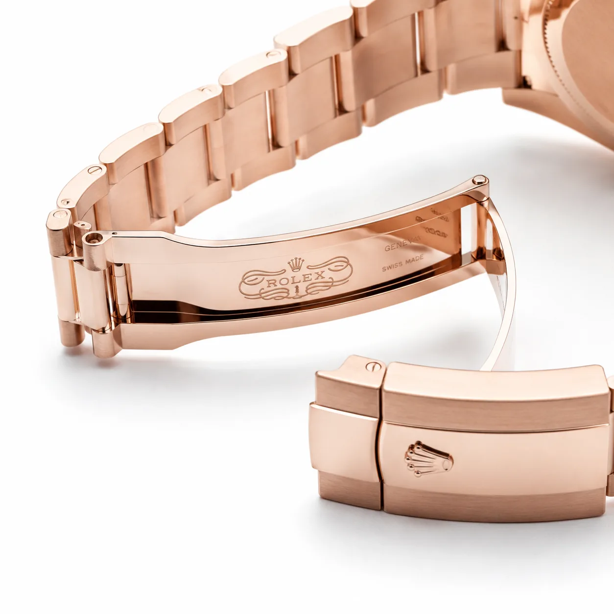 Rolex Air-King m116505-0015 40mm Black Dial Smooth Bezel 18K Everose Gold AI 头图 3 - 表扣表链 [ai-shot:bracelet-clasp]