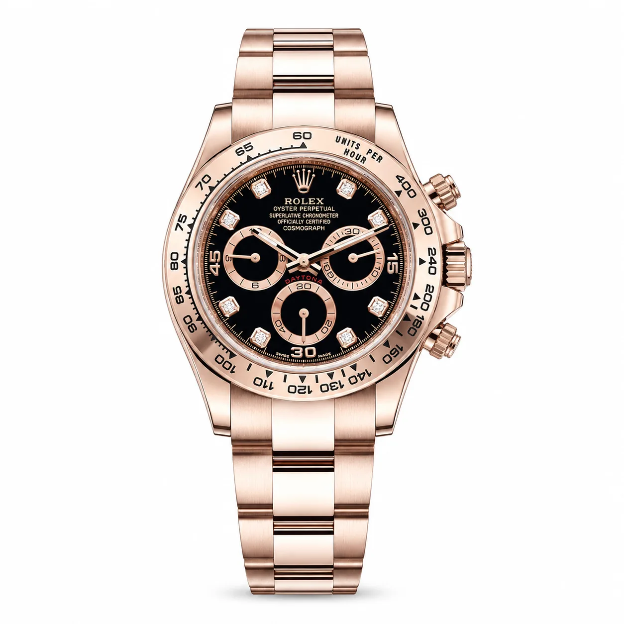 Rolex Air-King m116505-0015 40mm Black Dial Smooth Bezel 18K Everose Gold AI 头图 1 - 白底全貌 [ai-shot:full-white]