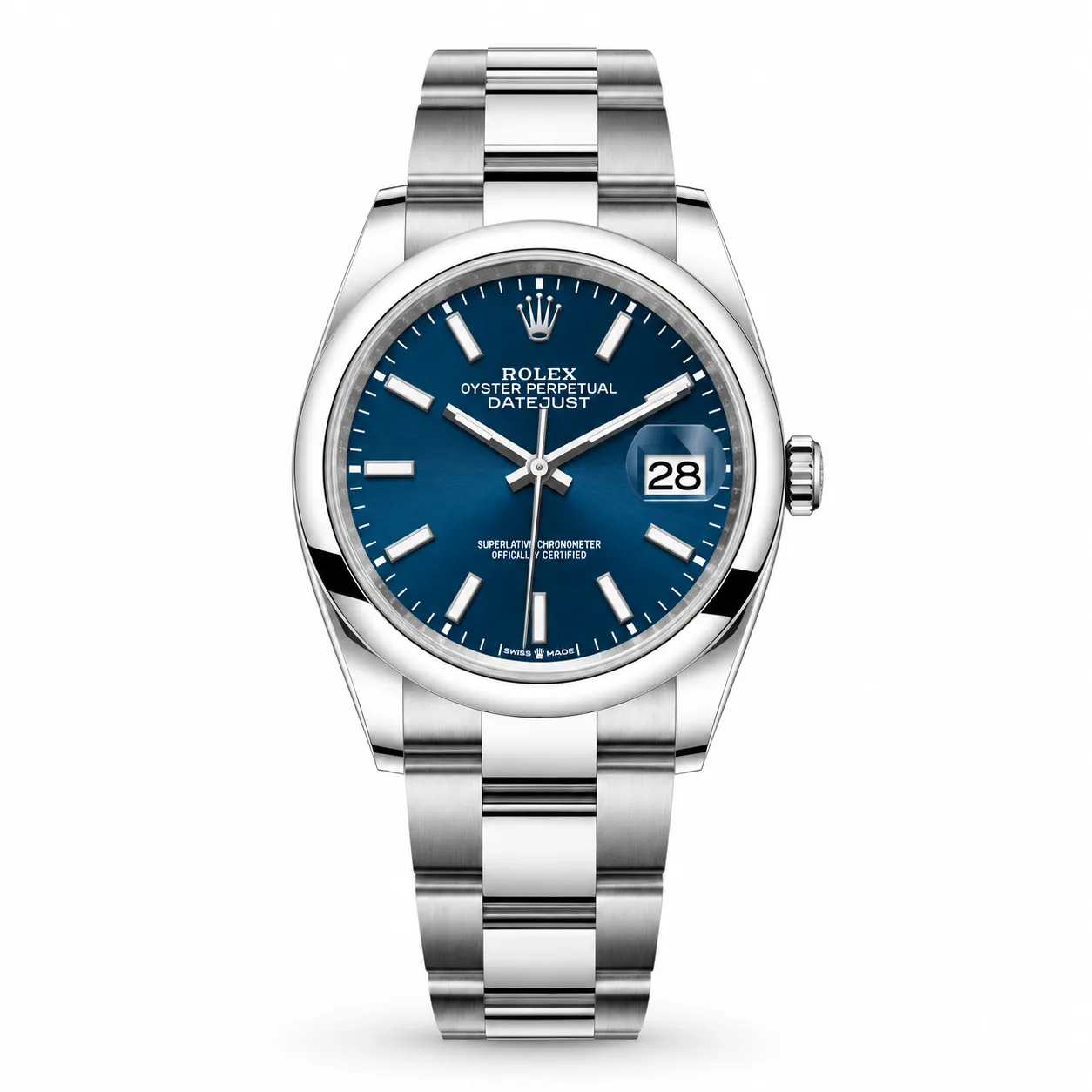 Rolex Oyster Perpetual m126200-0006 36mm Turquoise Blue Dial Smooth Bezel AI 头图 1 - 白底全貌 [ai-shot:full-white]